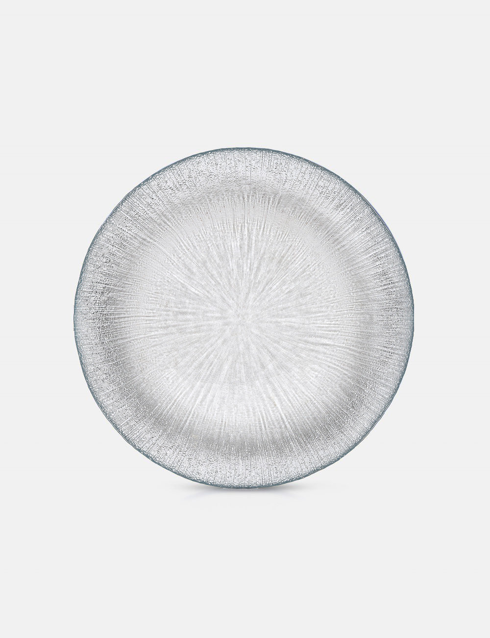 SILVER REXY Glass Dinner Plate