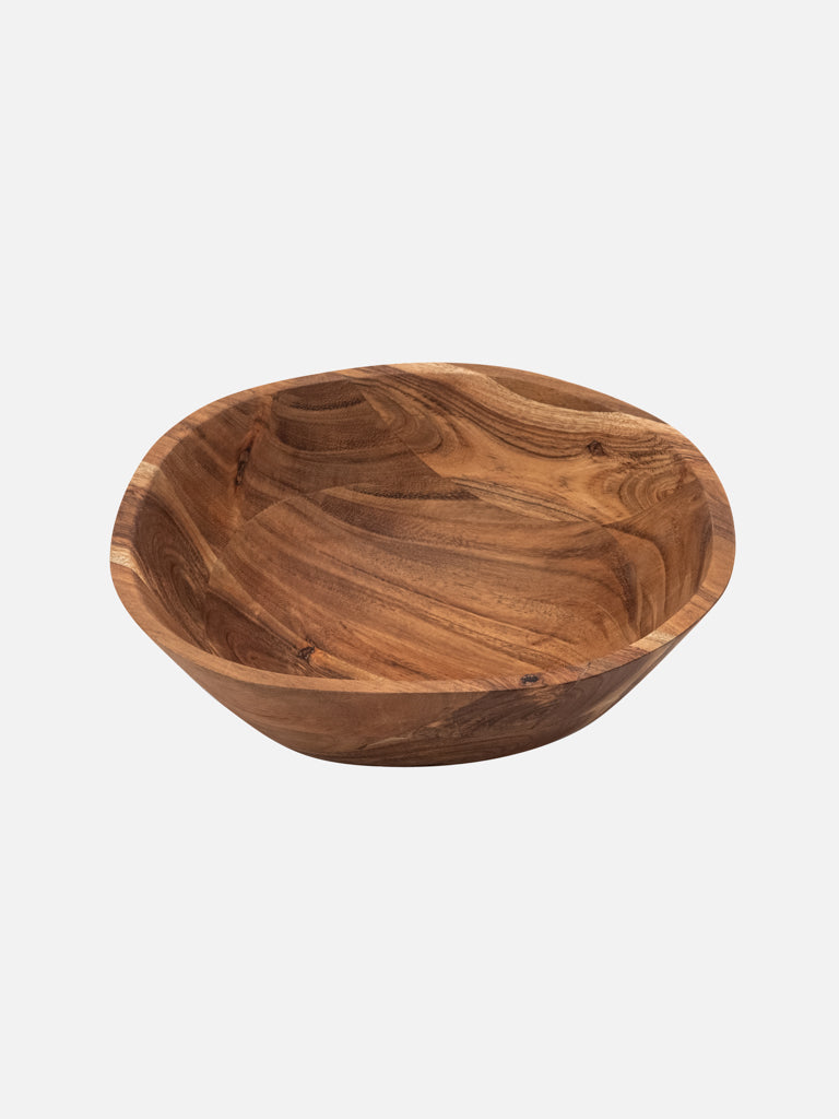 Uneven wooden serving bowl