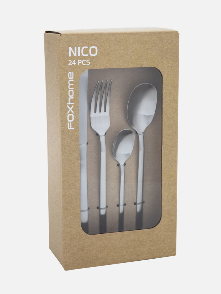Nico silver 24 piece flatware set